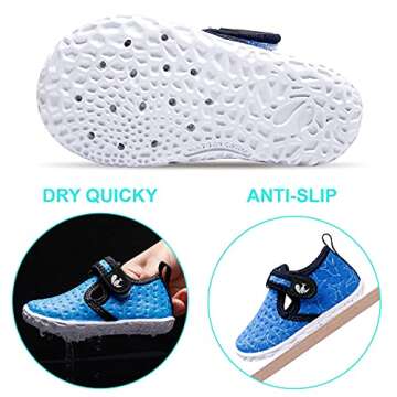 FEETCITY Kids Boys Girls Summer Athletic Water Shoes Aqua Socks Quick Dry Barefoot for Beach Swimming Pool Littler Kid 12