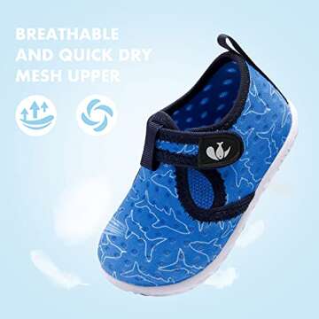 FEETCITY Kids Boys Girls Summer Athletic Water Shoes Aqua Socks Quick Dry Barefoot for Beach Swimming Pool Littler Kid 12