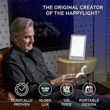 Light Therapy Lamp with 10,000 Lux & Adjustable Features