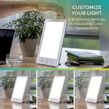 Light Therapy Lamp with 10,000 Lux & Adjustable Features