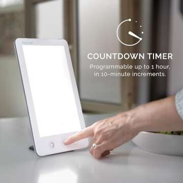 Light Therapy Lamp with 10,000 Lux & Adjustable Features