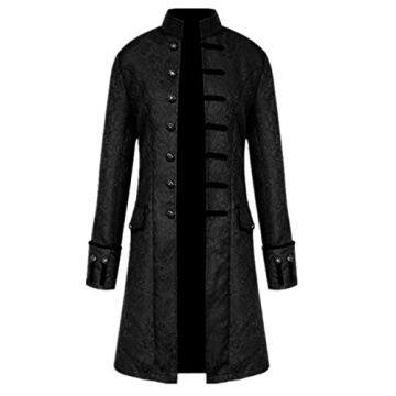 Apocrypha Mens Vintage Tailcoat Jacket Goth Long Steampunk Victorian Frock Coat (Small, Black)