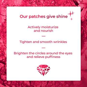 SEFITE 24k Gold Eye Mask 60 psc - Collagen Under Eye Patches - Dark Circles and Puffy Eyes Treatment - Reduce Wrinkles and Undereye Bags - Korean Gel Eye Pads for Women and Men (Ruby)