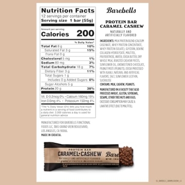 Barebells Caramel Cashew Protein Bars - Healthy Treat