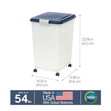 IRIS USA Airtight Pet Food Storage Container for Food