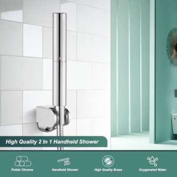 Heyalan Brass 2 in1 Function Handheld Spray Hand Shower High Pressure Handheld Sprinklert Shower Wan...