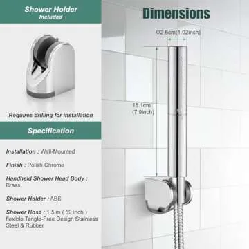 Heyalan Brass 2 in 1 Handheld Shower Wand for Luxurious Bathing