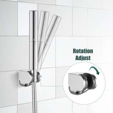 Heyalan Brass 2 in1 Function Handheld Spray Hand Shower High Pressure Handheld Sprinklert Shower Wand with Shower Hose and ABS Hand Shower Holder, Polished Chrome