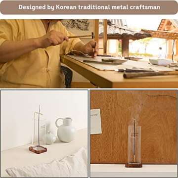 Ludahouse Hexagonal Glass Incense Holder - Ash Catcher & Burner for Meditation