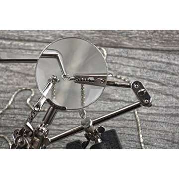 SE 4X Magnifying Glass with Helping Hand - 2-1/2 Inch Lens, 360 Degrees Rotatable Clips for Soldering, Jewelry Making, and Detailed Work -MZ101B