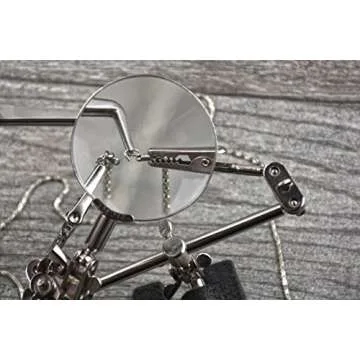 SE 4X Magnifying Glass with Helping Hand - 2-1/2 Inch Lens, 360 Degrees Rotatable Clips for Soldering, Jewelry Making, and Detailed Work -MZ101B