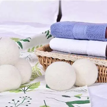 Wool Dryer Balls Organic XL, Eco Dryer Balls Laundry 4 Pack Natural Fabric Softener, 100% New Zealand Wool, Chemical Free Wool Dryer Balls Laundry, Handmade Reusable Balls Reduce Wrinkles (4 White)