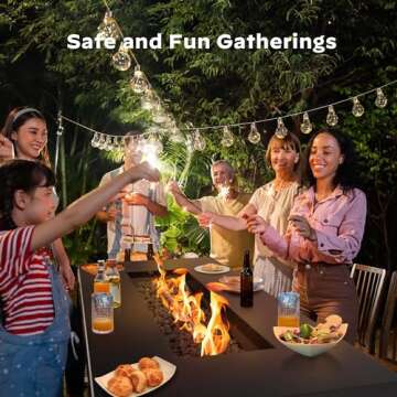 Ciays 42 Inch Gas Fire Pit Table - 60,000 BTU Propane Fire Pits for Patio Parties