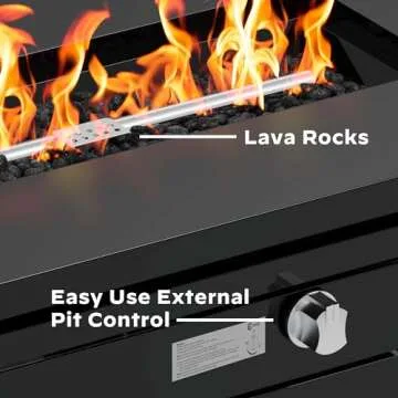 Ciays 42 Inch Gas Fire Pit Table for Outdoor Gatherings