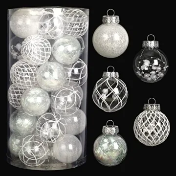 Clear Christmas Ball Ornaments, 30ct 2.36 Inch Shatterproof Baubles for Holiday Decor