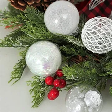 Clear Christmas Ball Ornaments, 30ct Shatterproof Baubles 2.36 Inch
