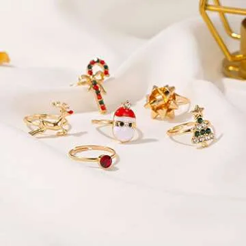 Buy 6Pc Christmas Ring Set for Women Holiday Jewelry