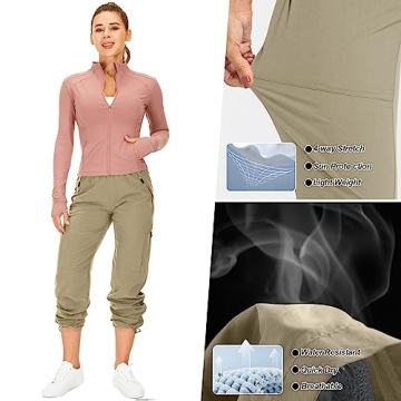 Women's Hiking Pants Quick Dry UPF 50 Lightweight Zipper Pockets