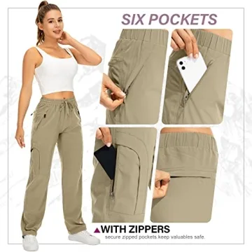 Women's Hiking Pants Quick Dry UPF 50 Lightweight Zipper Pockets