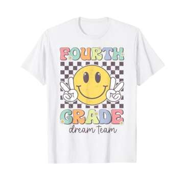 Fourth Grade Dream Team Smile Face Back To School 4th Grade T-Shirt