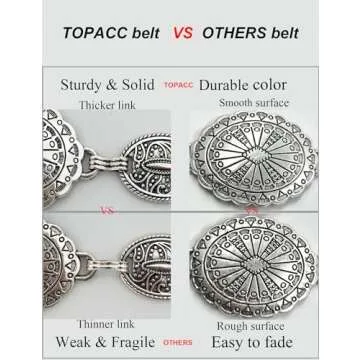 Stylish TOPACC Western Metal Concho Belt for Women