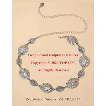 Stylish TOPACC Western Metal Concho Belt for Women