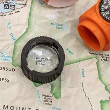 (2-Pack) Kids Survival Outdoor Camping Multi Tool Whistle Compass LED 7 in 1 Flashlight, Orange