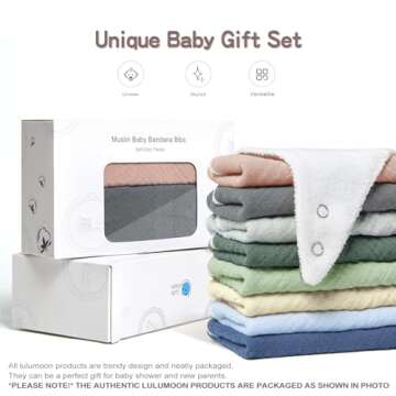 lulumoon Muslin Baby Bibs 100% Cotton Baby Bandana Drool Bibs for Teething and Drooling, 8 Pack, Seashore