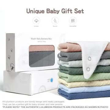 lulumoon Muslin Baby Bibs 100% Cotton Baby Bandana Drool Bibs for Teething and Drooling, 8 Pack, Seashore