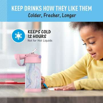 THERMOS FUNTAINER Water Bottle for Girls with Straw