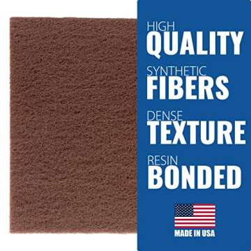 Peachtree Woodworking 10 Pack of Maroon Non-Woven Pads for Cleaning • Scuffing • Rust Removal an...