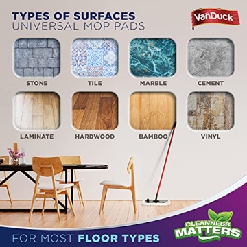 VanDuck 100% Cotton Terry Mop Pads 3-Pack for All Floors