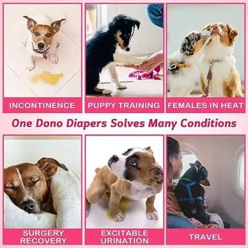 Dono Disposable Pet Diapers for Female Dogs Super Absorbent Soft Heating and Pee Puppy Diapers Female Liners, Including 20pcs XXS Diapers for Dogs and Cats