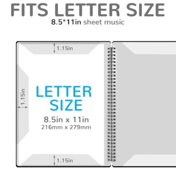 Uineeoor Sheet Music Folder, Premium Double Side Writable Spiral Binder Organizer, Fits Letter Size (8.5 x 11 inches), 20 Sleeves Display 40 Pages Music File Folder