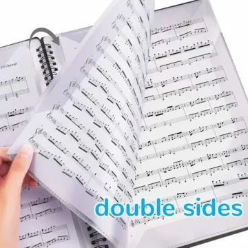 Uineeoor Sheet Music Folder, Premium Double Side Writable Spiral Binder Organizer, Fits Letter Size (8.5 x 11 inches), 20 Sleeves Display 40 Pages Music File Folder