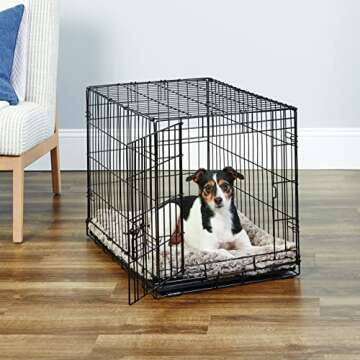 New World Newly Enhanced SingleDoor New World Dog Crate, Includes Leak-Proof Pan, Floor Protecting F...