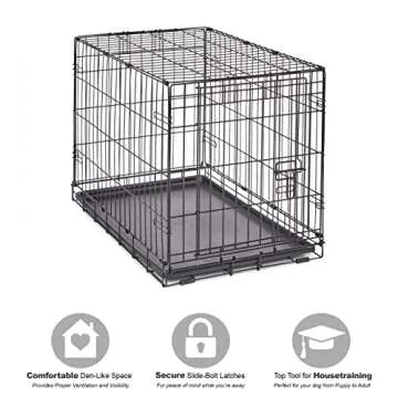 New World Newly Enhanced SingleDoor New World Dog Crate, Includes Leak-Proof Pan, Floor Protecting Feet, & New Patented Features, 30 Inch