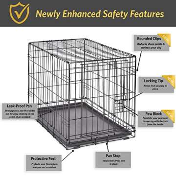 New World Newly Enhanced SingleDoor New World Dog Crate, Includes Leak-Proof Pan, Floor Protecting Feet, & New Patented Features, 30 Inch