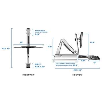 Mount-It! Dual Monitor Arm Mount Desk Stand Two Articulating Gas Spring Height Adjustable Arms | Fits Up to 32" VESA 75 100 Compatible Screens | C-Clamp and Grommet Bases