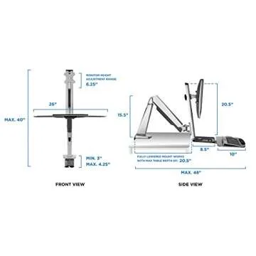 Mount-It! Dual Monitor Arm Mount Desk Stand Two Articulating Gas Spring Height Adjustable Arms | Fits Up to 32" VESA 75 100 Compatible Screens | C-Clamp and Grommet Bases
