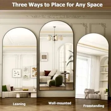 GLSLAND 38x77 inch Arched Full-Length Mirror - Stylish & Durable