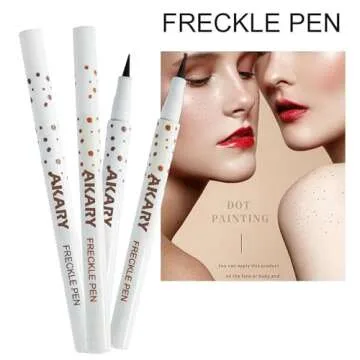 AKARY Freckle Pen Professional Lifelike Face Concealer Point Out Natural Waterproof Longlasting Soft Artificial Fine Makeup Freckle Pen Life Face Decoration (#01 Light Brown)