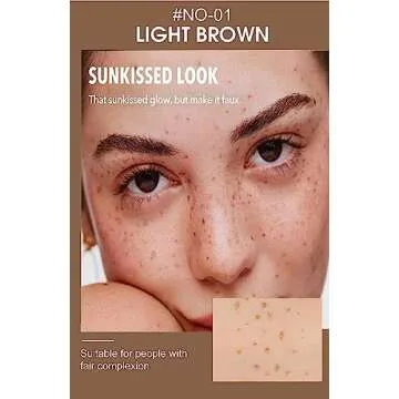 AKARY Freckle Pen Professional Lifelike Face Concealer Point Out Natural Waterproof Longlasting Soft Artificial Fine Makeup Freckle Pen Life Face Decoration (#01 Light Brown)