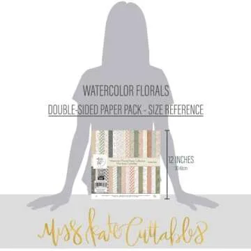 Pattern Paper Pack - Watercolor Florals - 12x12 Scrapbook Paper 12x12 Floral Scrapbook Card Making Crafting Scrapbooking - by Miss Kate Cuttables