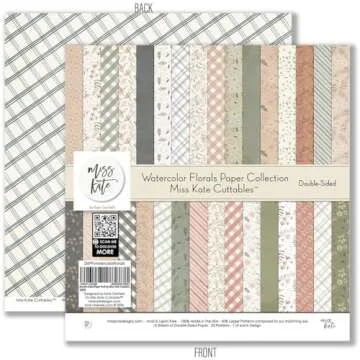 Pattern Paper Pack - Watercolor Florals - 12x12 Scrapbook Paper 12x12 Floral Scrapbook Card Making Crafting Scrapbooking - by Miss Kate Cuttables
