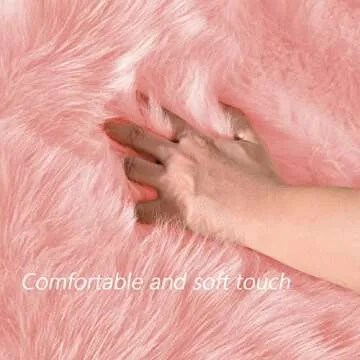 Latepis Pink Faux Fur Rug for Cozy Home Decor