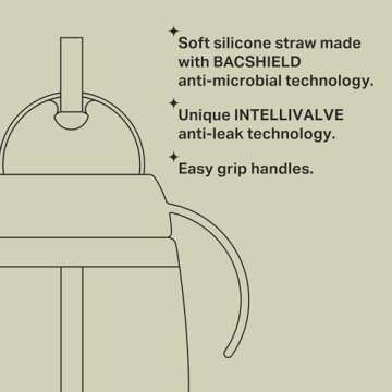 Tommee Tippee Starter Straw Cup, Easy Transition Toddler Cup For 6 Months+, 10oz, with Silicone Weighted Straw and Easy-Hold Handles, Pack of 2, Pink