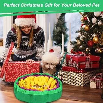 Vivifying Snuffle Mat for Dogs, Enrichment Dog Puzzle Toys for Slow Eating and Keep Busy, Adjustable Sniff Mat Encourages Natural Foraging Skills and Mental Stimulation(Yellow Purple)