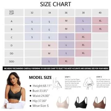 OEAK Womens Push Up Everyday Bras Comfortable Wireless Bralettes V Neck Seamless Bra Smooth Brassiere Wire Free Basic Bras Nude M