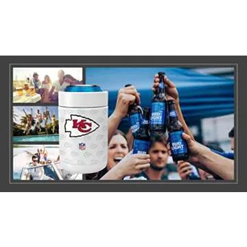 Bud Light & NFL Licensed Kansas City Chiefs Stainless Steel Can Koozy - Vacuum Sealed Can Cooler for 12 oz Regular Cans - 1 Pack: 2 Sided Beverage Apparel Design - Holiday, Tailgating, Bars or BBQ